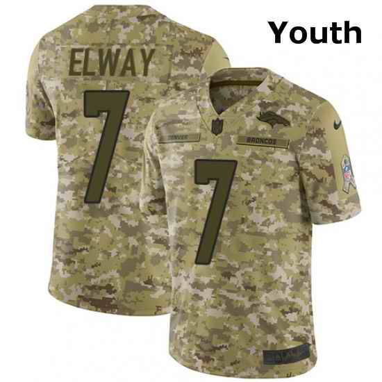 Youth Nike Denver Broncos 7 John Elway Limited Camo 2018 Salute to Service NFL Jersey